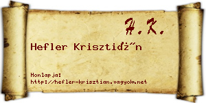 Hefler Krisztián névjegykártya